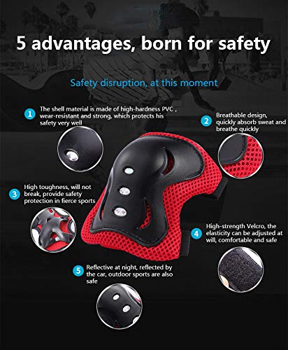 image for Valleycomfy Youth Kids Knee Pad Elbow Pads Wrist Guards Protective Gea