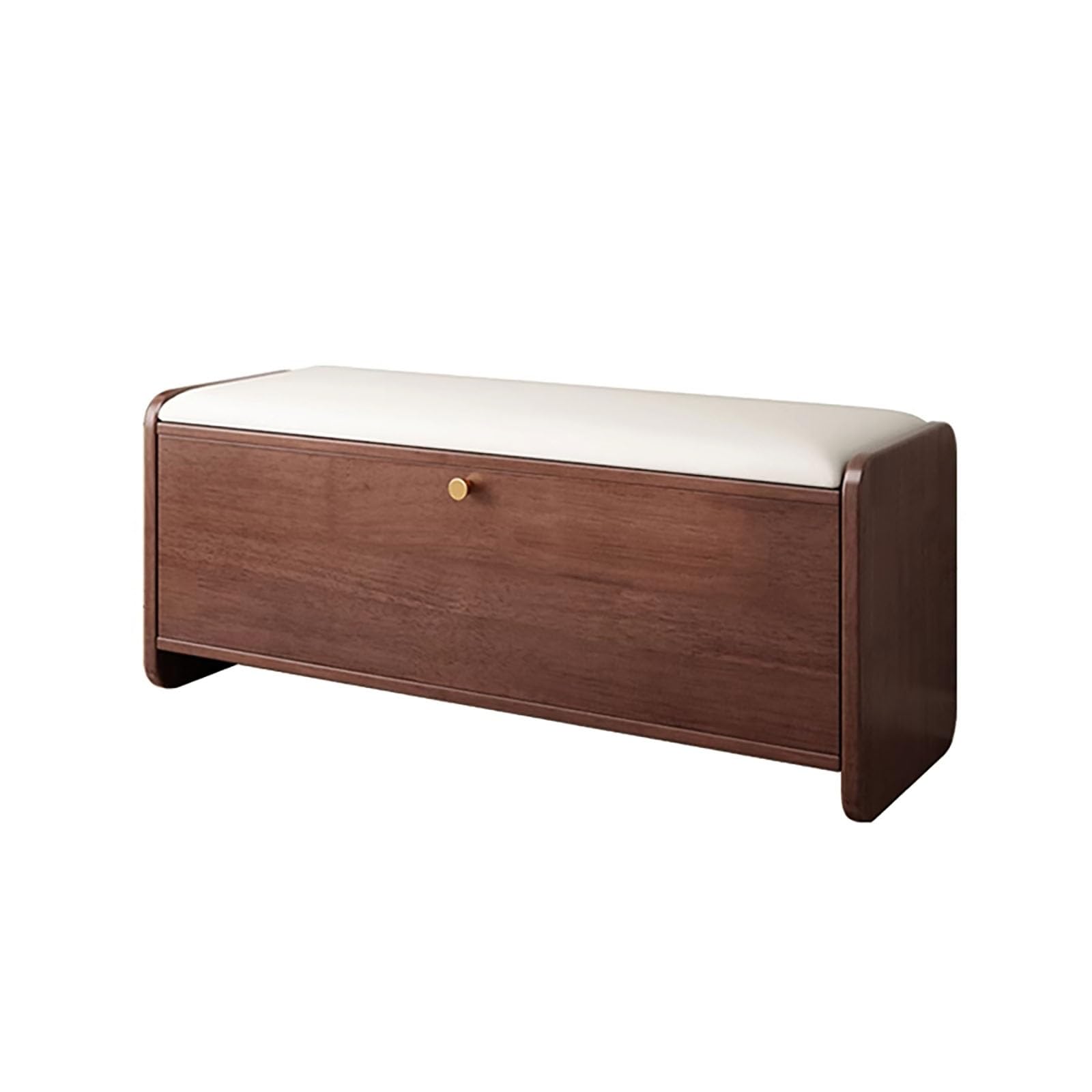 MSHGSKU Wooden Shoe Storage Bench with Flip Drawer Padded Seat and nizer Brown 100x30x46cm Entryway Shoe Cabinet for Shoes and Accessories