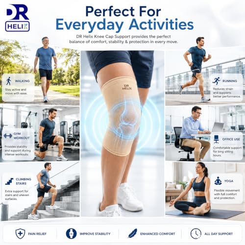 Image of Unisex Grey Knee Cap | Adjustable Support for Knee Pain Relief & Injury Prevention | Breathable, Comfortable & Durable | Ideal for Sports, Recovery & Daily Use - (Size - XL)