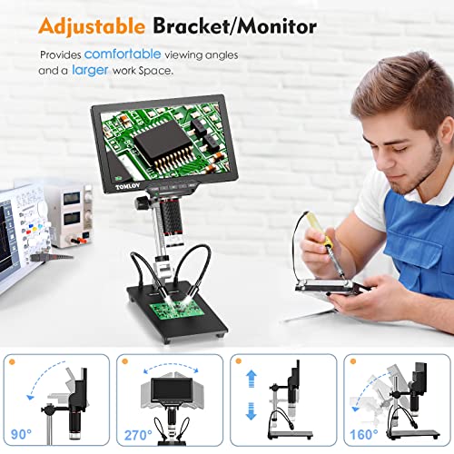 Tomlov Dm202 Hdmi Digital Microscope,10.1 Inch Lcd Microscope,16Mp Coin Microscope Camera With Screen For Adults, Micro Soldering Microscope, Tv/Windows/Mac Compatible, 32Gb Card Included #TOP6