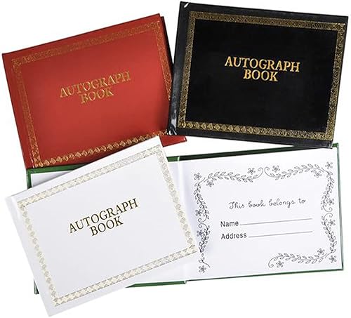 ArtCreativity Libros de autógrafos para niños, juego de 4, folletos de autógrafos con páginas de colores sin rayas, recuerdos de fiesta de
