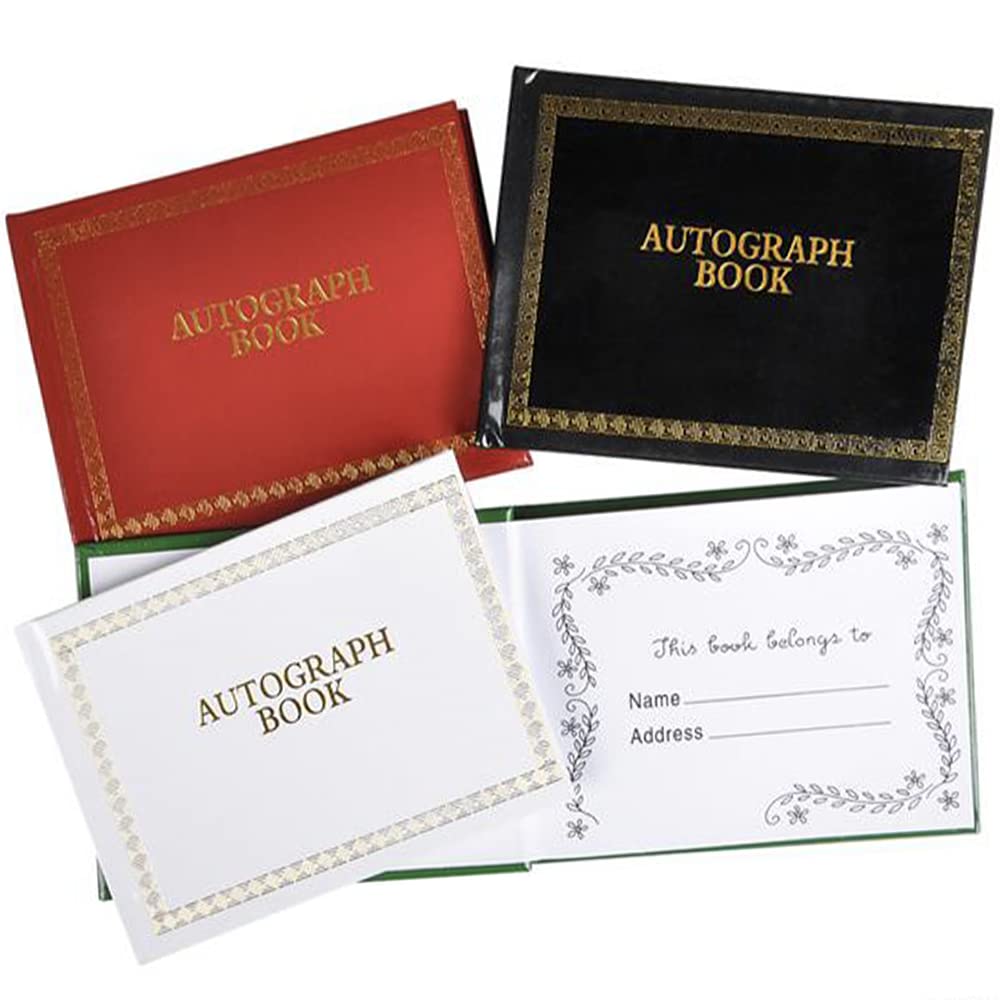 ArtCreativity Autograph Books for Kids, Set of 4, Autograph Booklets with Unruled Colored Pages, Birthday Party Favors and Stationery Prizes for Kids, Collect Signatures and Memories in Style