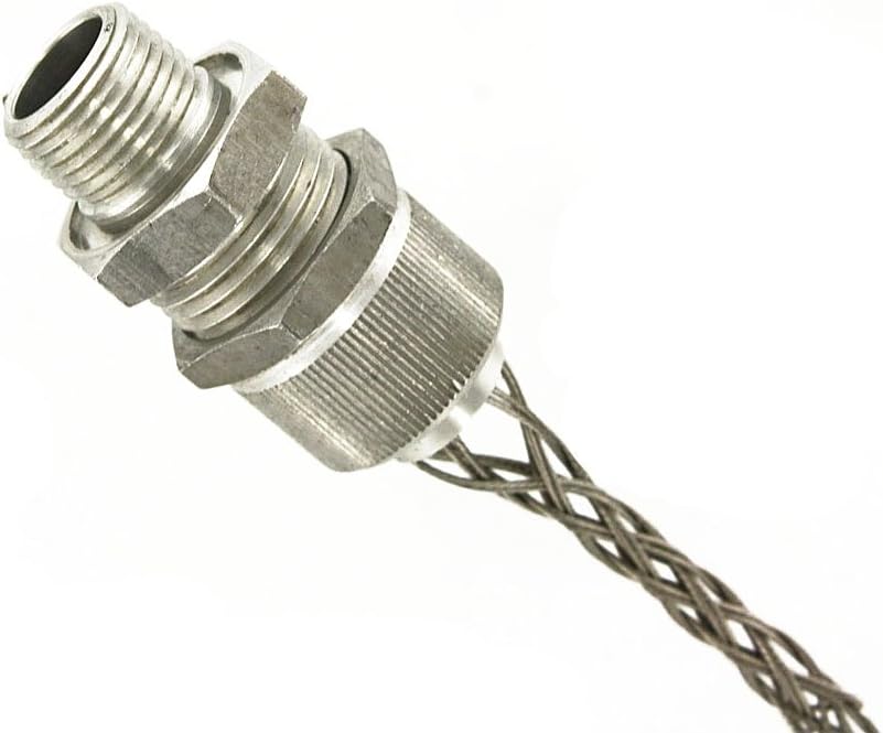 Leviton L7703 3/8-Inch, Straight, Male, Aluminum Body, Deluxe Cord Sealing Strain-Relief, .312 to .375 Cord Range