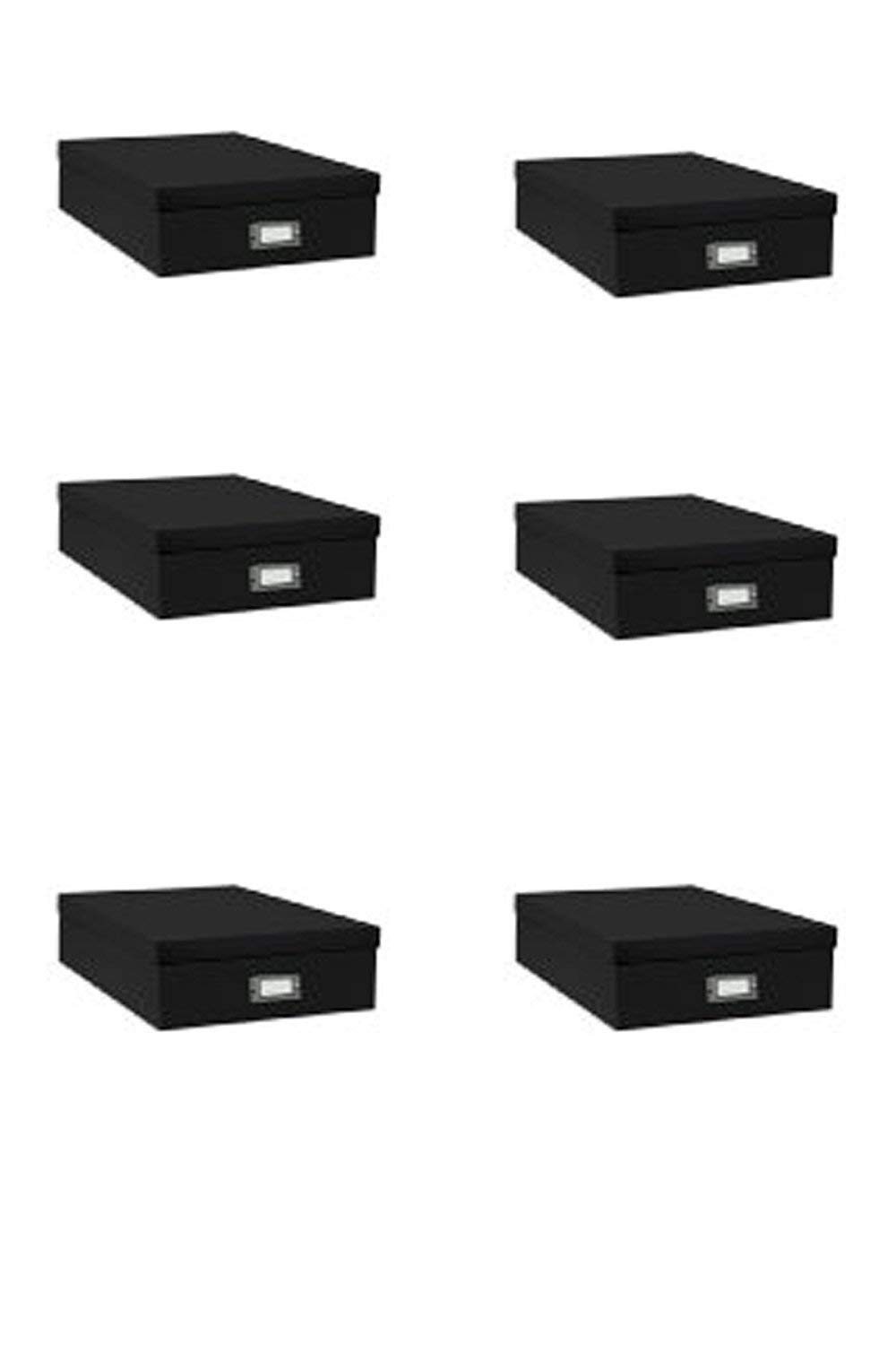 Pioneer Jumbo Scrapbook Storage Box, Black, 14.75 Inch X 13 Inch X 3.75 Inch,6-Pack