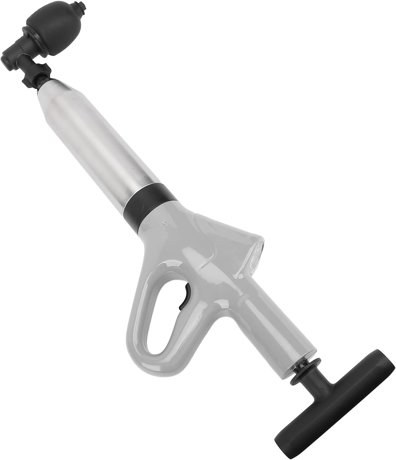 Focket Toilet Drain, Easy to Use, Precise Control, Stainless Steel Toilet Plunger Kit, Comfortable Grip for Bathroom and Kitchen (Grey)