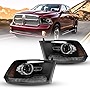 ROXX Headlights Assembly for 2009-2018 Dodge Ram 1500 2500 3500, High Low Beam Headlights Pair with Led Amber Turn Signals/ Led DRL/ Amber Position Lights for Dodge Ram Pickup, Left and Right (Black)