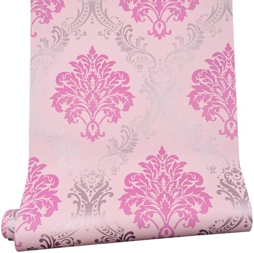 Damask Wallpaper 32.8 ft Roll ...