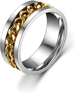 Unisex Spinner Ring - Retro Cocktail Party Ring for Men and Women Metal Ring - No Gemstone - 9g - No Metal Type - 0 Carats - 0 Stones - Jewelry