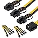 CERRXIAN Confezione da 2 cavi splitter EPS CPU 8 pin femmina a 3x 8 (6+2) pin maschio PCIE, CPU a scheda grafica 8 pin PCIE cavo di conversione per alimentazione modulare-9,8 pollici