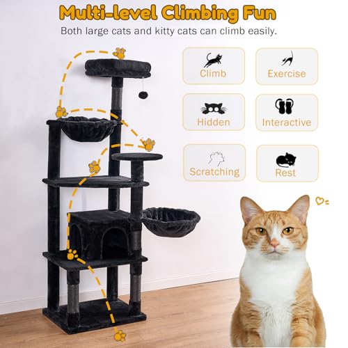 Árbol para gato grande con rascador y múltiples niveles miniatura 2
