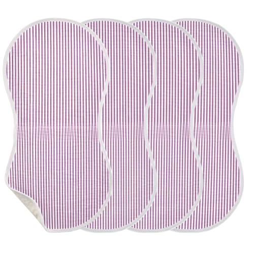 Muslin Baby Burp Cloths, Violet White Stripes Cotton Soft Burp Cloths for Newborns​​, Extra Absorbent Burp Cloths 1-Pack​​, 22 x 11 Inch3