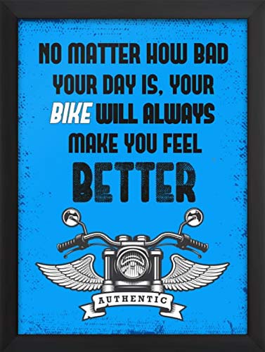 ROSE CLIO Motorcycle bike poster With Frame for Living Room, Bed Room, Office & Home Décor (Frame 13X10 Inches, Poster Size:12X9 Inches, Black)