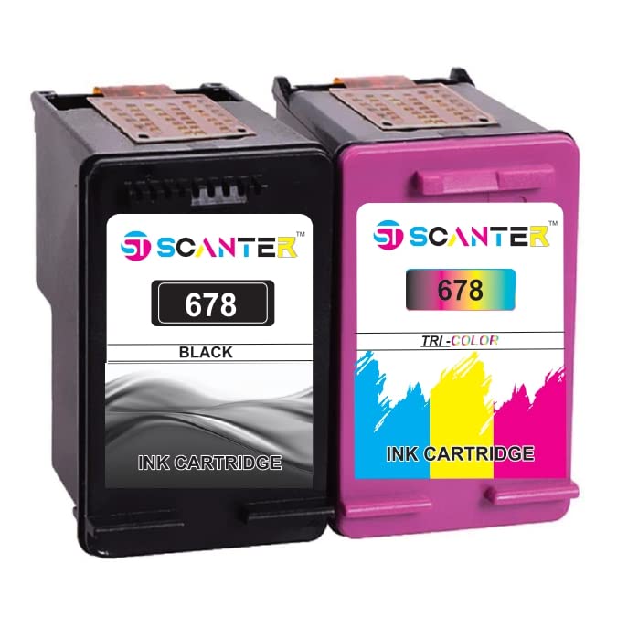 ST - SCANTER 678 Combo Ink Cartridge Compatible with HP DeskJet 1015, 1018, 1515, 1518, 2515, 2545, 2548, 2645, 2648, 3515, 3545, 3548, 4515, 4518, 4645 Printers (Black & Tricolor)-image-24