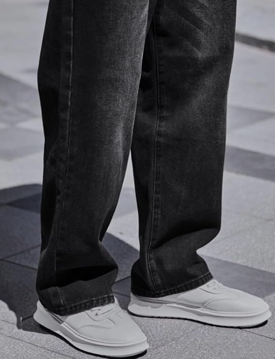Image of Men's Loose Mid Rise Denim Oversized Baggy Fit Jeans Pants