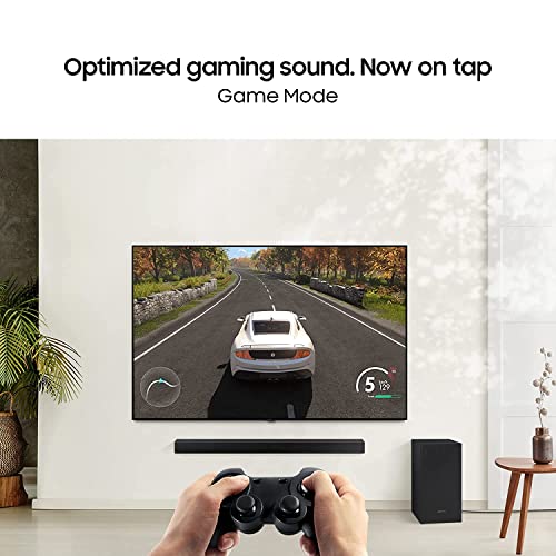 Image of Samsung 3 Speakers Wireless Subwoofer, Dolby Digital and DTS Virtual X Bluetooth Soundbar (HW-B45E /XL, Black, 2.1 Channel)
