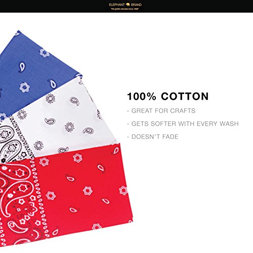 Elephant Brand Bandanas 100% cotton since 1898-12 Pack (Hunter) - Thumbnail 6
