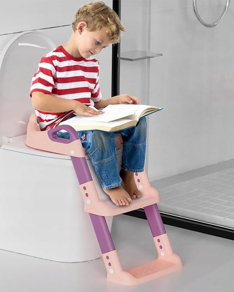 KIDDISTEP - Sedile WC con scaletta per bambini, colore: Rosa