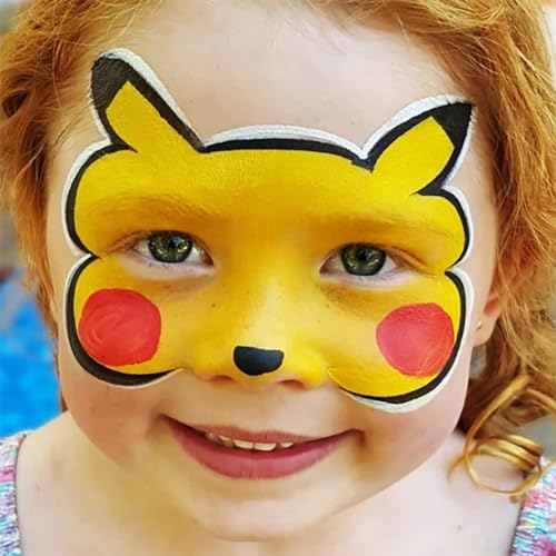 image for Go Ho Cream-Blendable Yellow Face Paint Stick (1.06 oz),Full-coverage 