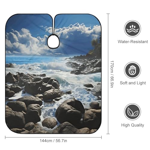 Capa para barbería Ocean Pouring Over Coastal Rocks miniatura 2