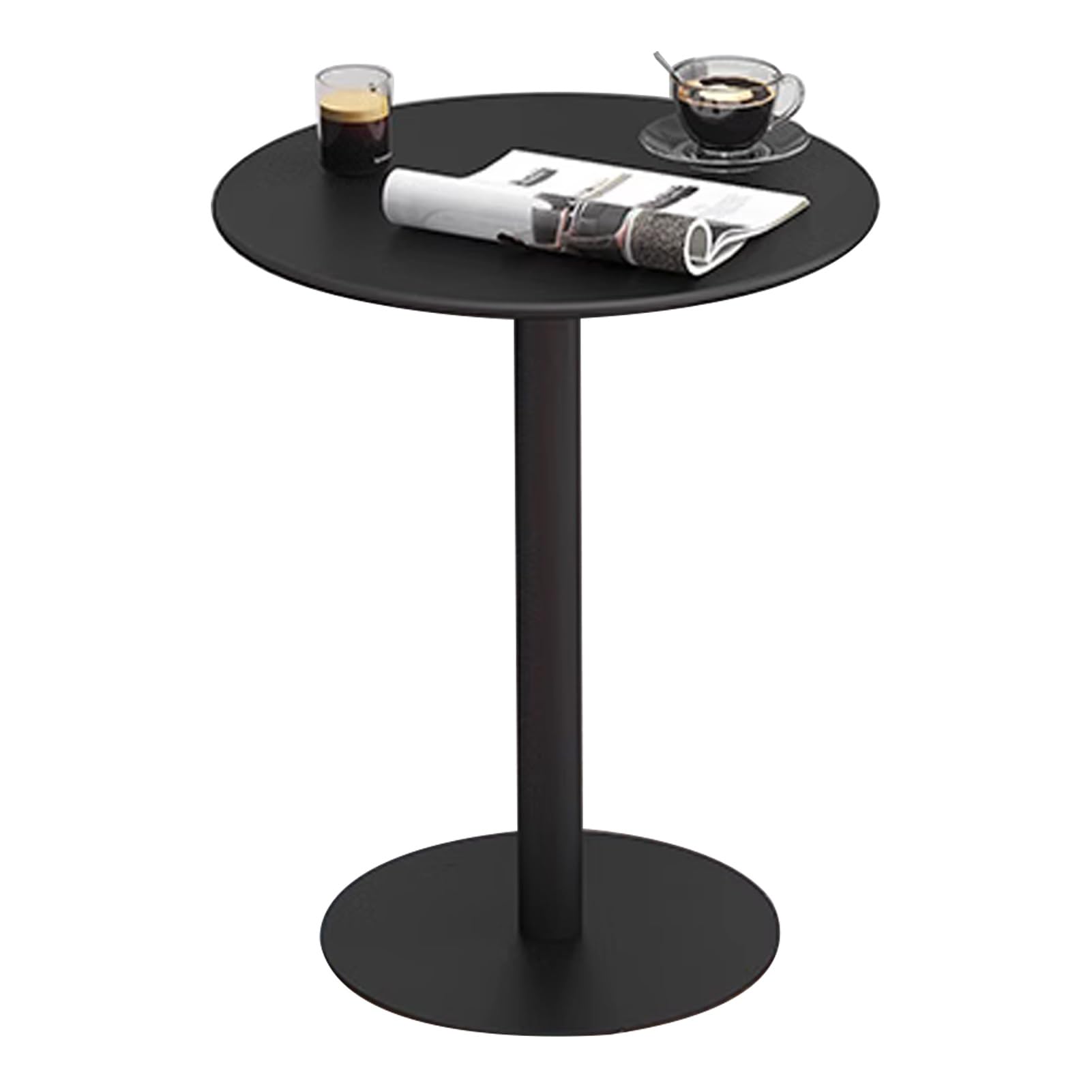 Mesa auxiliar de metal redonda para sofás y dormitorios