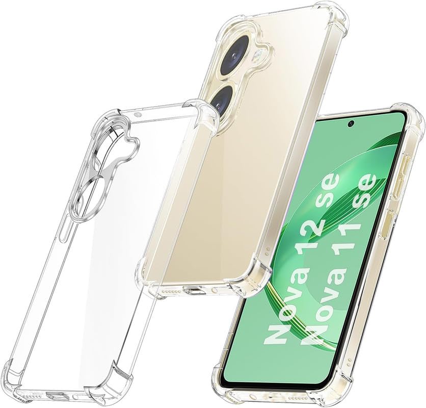 SkyTree Solid Shock Proof Bumper Hybrid Edge to Edge Protective Transparent Back Cover for Huawei nova 11 SE