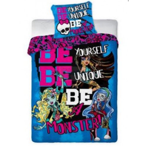 Monster High-Housse de couette pour lit simple - 160 x 200 cm-Taie d'oreiller - 70 x 80 cm/100% coton