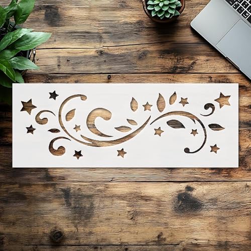 Stencil Star Flair, Plastic Reusable, Reusable Plastic, 8 inchL x 8 inchW, for DIY Crafts and Home Decor