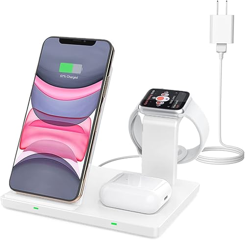 Miniatura 1 de Wireless Charger Station, COSOOS 3 in 1 Charging Stand Compatible with iWatch Series 654321, AirPods Pro2 and iPhone 1313 Pro13 Pro Max1211ProXXSXR8