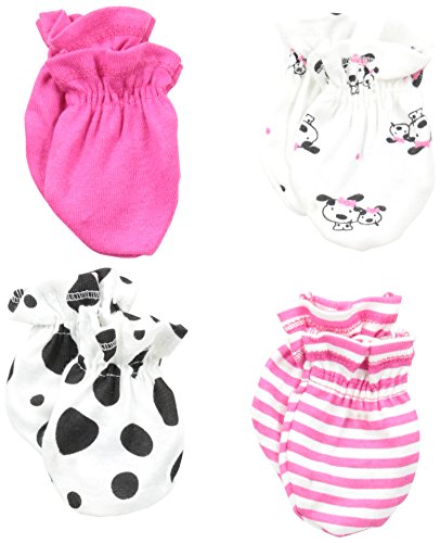 Image of Gerber Baby Girls' 4 Pack Mittens