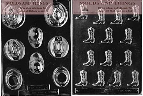 Cowboy Hat Cowboy Boot Chocolate Candy Hat assortment chocolate candy Mold with Exclusive Chocolate Making Instruction