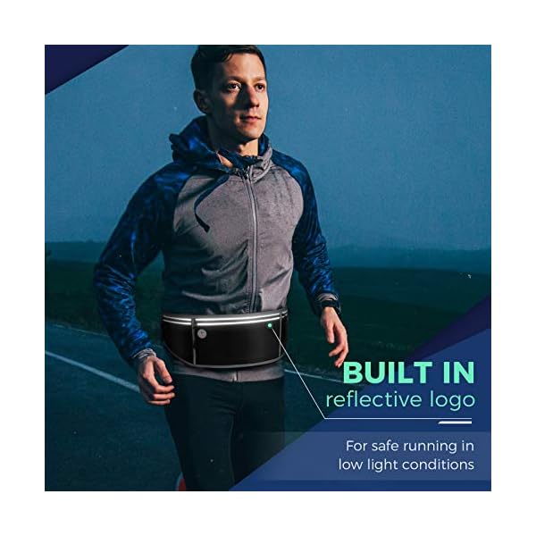 Running Belt, Workout Belt for Phone Money Key Passport Bank Card, Adjustable Women and Men Travel Waist Pack Fit 24''-41'', Buddy Pouch for Runners - Image 5