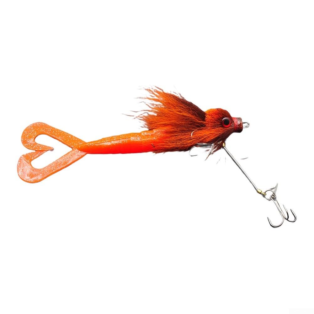 Zeroupshop Multi Jointed Swimbait 22cm Hard Artificial Bait Simulation Mouse Shape Fishing Lure Realistic Swimming Action for Pike Bass(orange)