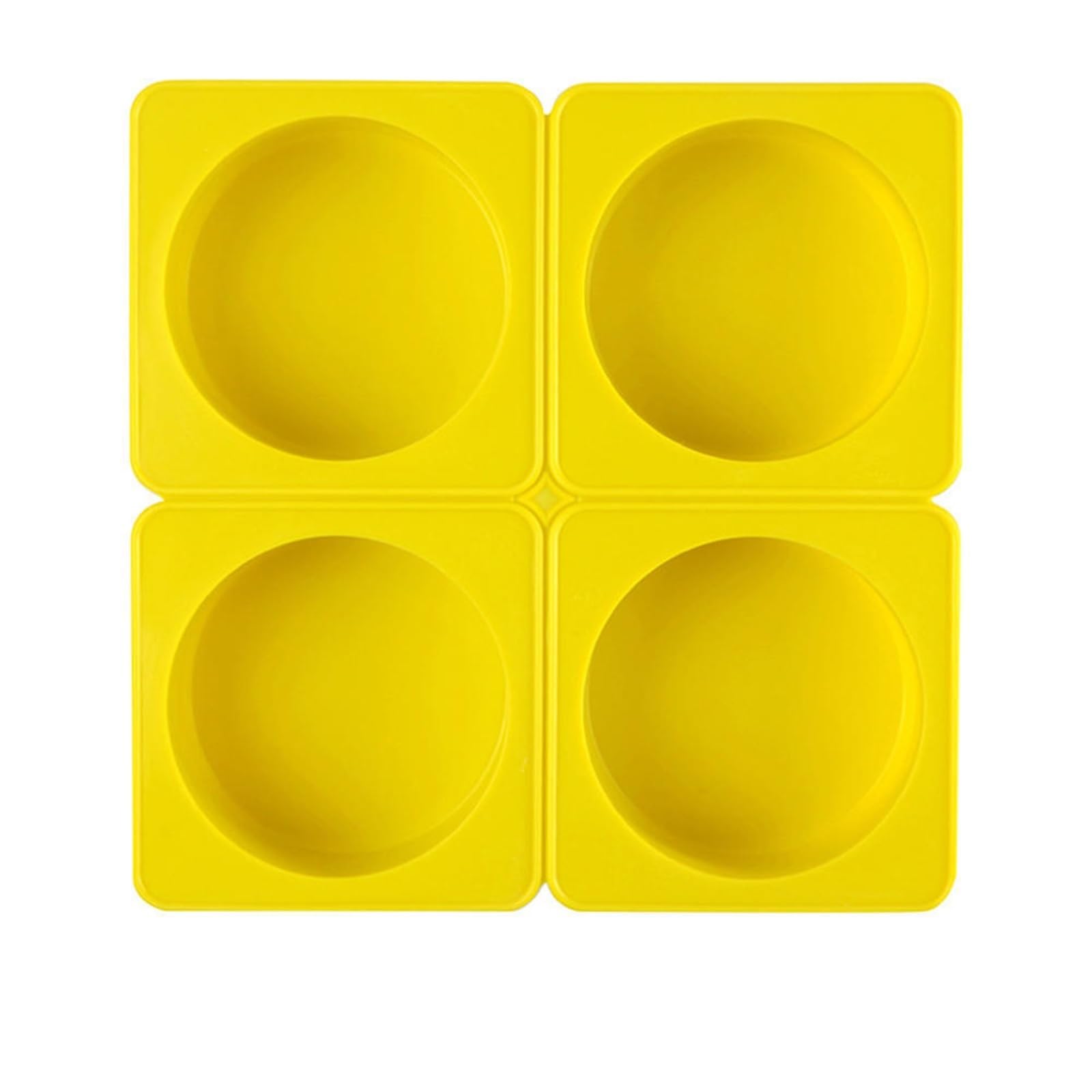 4 Cavity Silicone Soap Molds Handmade Making Supplies Round Oval Square Heart DIY Plaster Resin Candle Tools for Making Soaps Bar(Color1)
