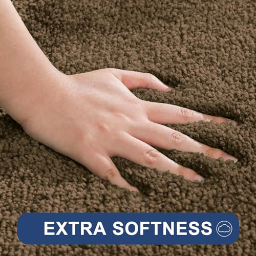 Image of Flooring India Co Newman Rectangular Bath Mat 2500 GSM Super Soft Microfiber Anti Skid Slip Water Absorbent Bathroom Mats for Bedroom, Home, Door (40X60 CM, Coffee)