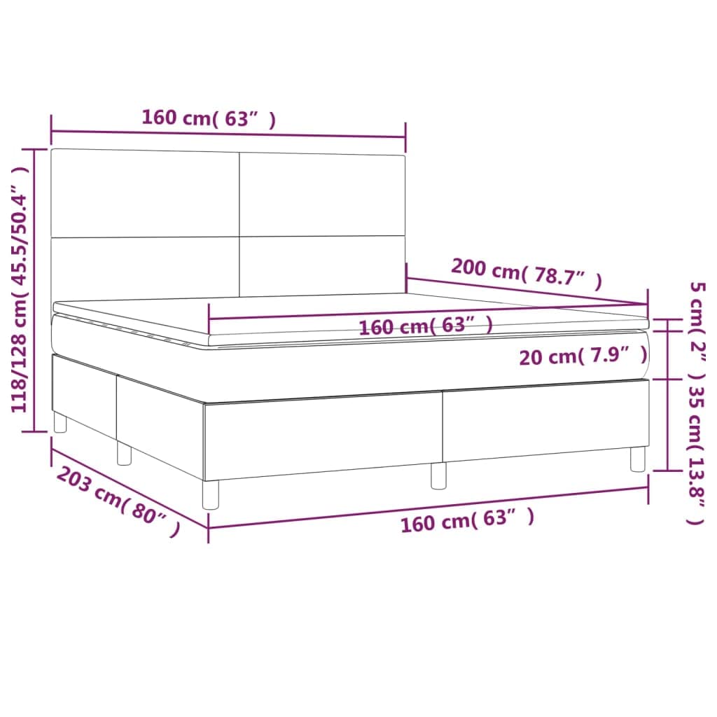 Stoff Taschenfederkernmatratze höhenverstellbares Kopfteil Creme 160x200 cm