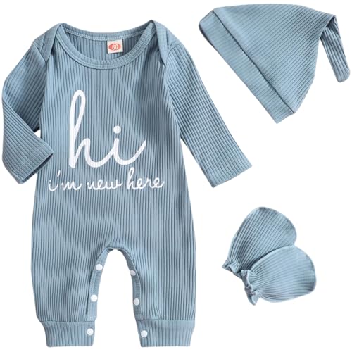 Image of Ohrwurm Newborn Baby Boy Romper One-piece Infant Coming Home Outfit Long Sleeve Romper Jumpsuits