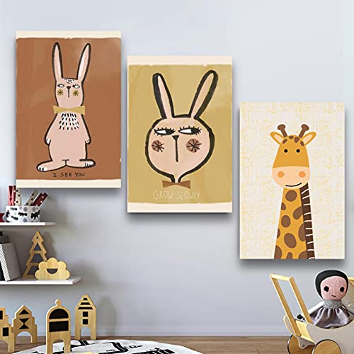 Leuke Baby Dier Foto's Prints voor Kwekerij Muur Decor Meisjes Slaapkamer Speelkamer Decoraties Cartoon Konijn Unframed - Afbeelding 5