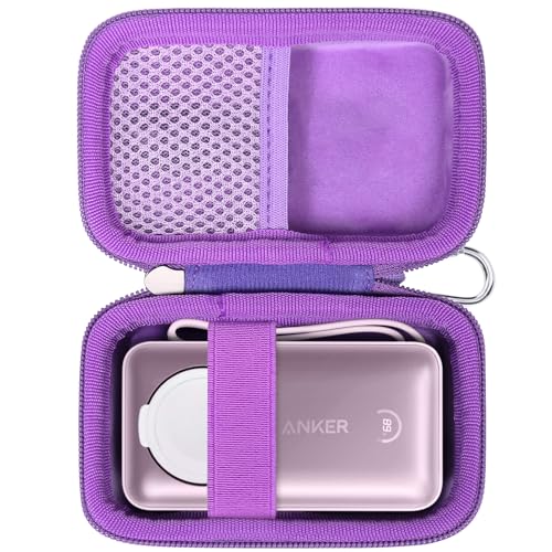 Khanka Estuche rígido de Repuesto para Cargador portátil MagGo de Anker para Apple Watch de 10 000 mAh, Funda de Viaje para Almacenamiento de batería de 35 W máx. de Anker, Morado (Solo Estuche)