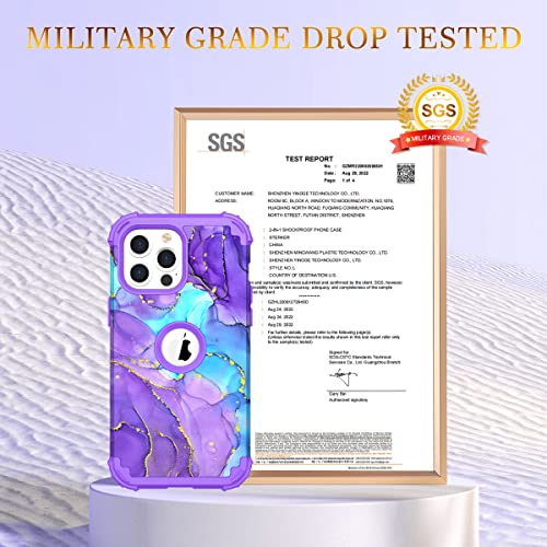 Image of Hocase for iPhone 13 Pro Max Case, Heavy Duty Shockproof Protection Soft Silicone Rubber Bumper+Hard Plastic Hybrid Protective Case for iPhone 13 Pro Max (6.7 inch) 2021 - When Purple Meets Blue