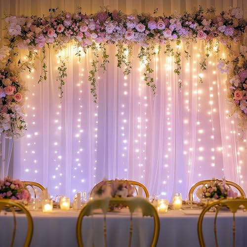 Cortinas de tul lavanda con luces 10x10 pies miniatura 7