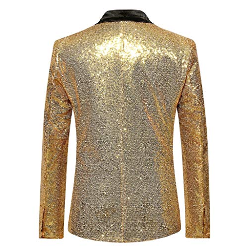 Men's Shiny Sequins Suit Jacket Blazer One Button Tuxedo for Party,Wedding,Banquet,Prom and Daily Business3
