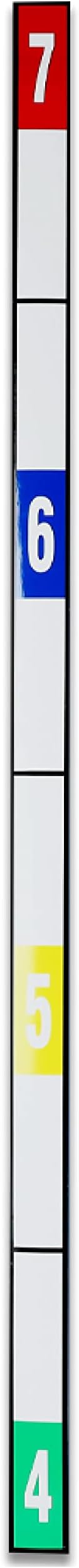 BankSupplies Height Measuring Wall Tape - 1 ½” W x 36” H - Removable Adhesive Backing Strip - Durable Vinyl Material - White Background & Black Letters - Height Measurement for Adults