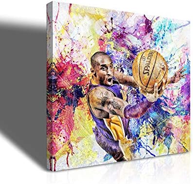 YHAOU Kobe Bryant Wall Art Poster Famous Basketball Player Star Portrait Painting Print On Canvas Kobe Bryant Gifts For Men Sports Wall Art Office Bedroom Decor