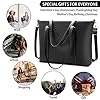 NUBILY Women Handbag Laptop Tote Bag 15.6 Inch Leather Large Tote Bag Lightweight Shoulder Office Bag Lady for Work Shopping #5