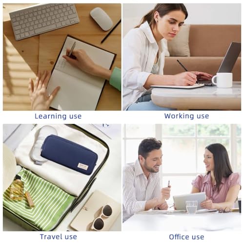 Image of SAMEZONE Pencil Case Pencil Cases for Girls Boys Big Capacity Pencil Pouch with 3 Compartments School Stationary Office Storage Pouch Pen Bag for School Teen Girl Boy Men Women (King Navy Blue)