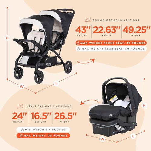 Baby Trend + 2 X Sit N' Stand Double Stroller And 2 Ez-Lift 35 Plus Car Seat Combo Set thumb #5