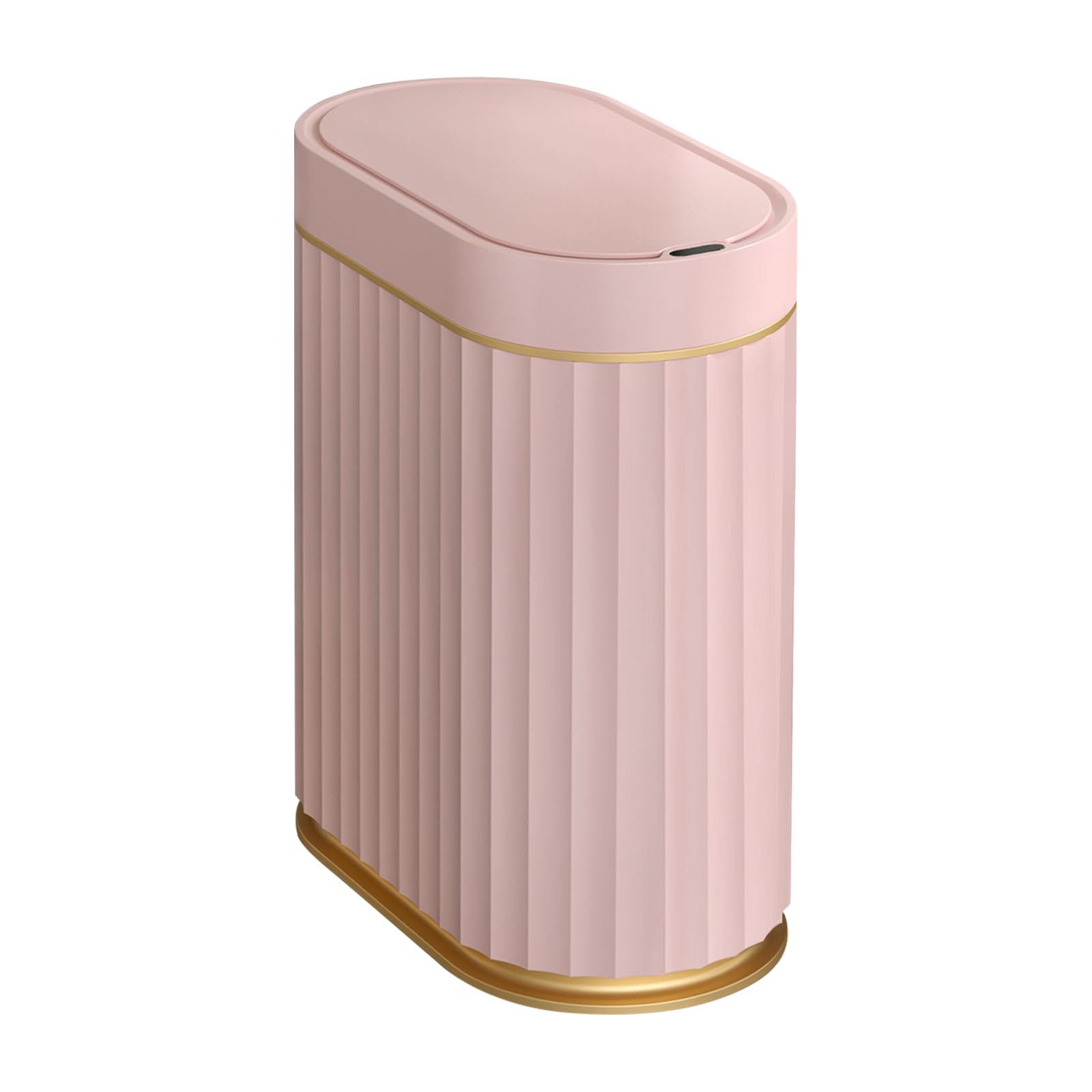 ELPHECO Plastic Touchless Trash Can, Small, Gold, Motion-Sensor, Rectangular, Bathroom, Bedroom, Kitchen, Office (Pink, 2 Gallons)