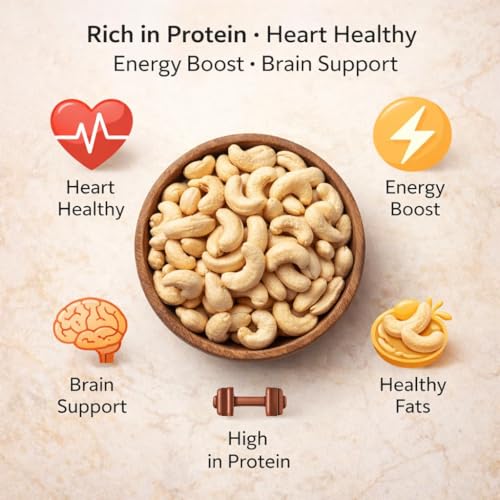 Image of Avogro Premium Whole Cashews 1KG | Natural Kaju Crunchy Dry Fruits for Snacking Baking Cooking Desserts Hygienically Packed