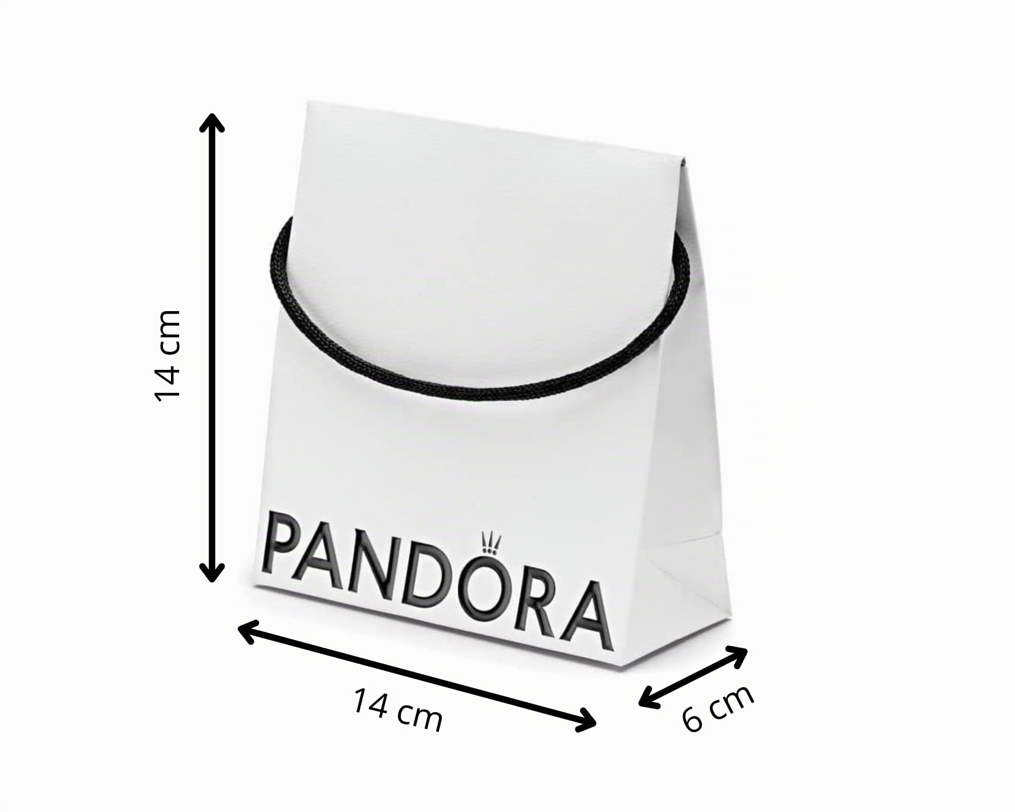 PANDORA Bolsa Ecológica para Joyas con Certificado de Autenticidad: Anillos, Pulseras, Colgantes, Pendientes y Charms (14 x 14 x 6 cm) (1)