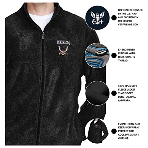 US Navy Veteran Fleece Jacket with Eagle and Anchor Logo3